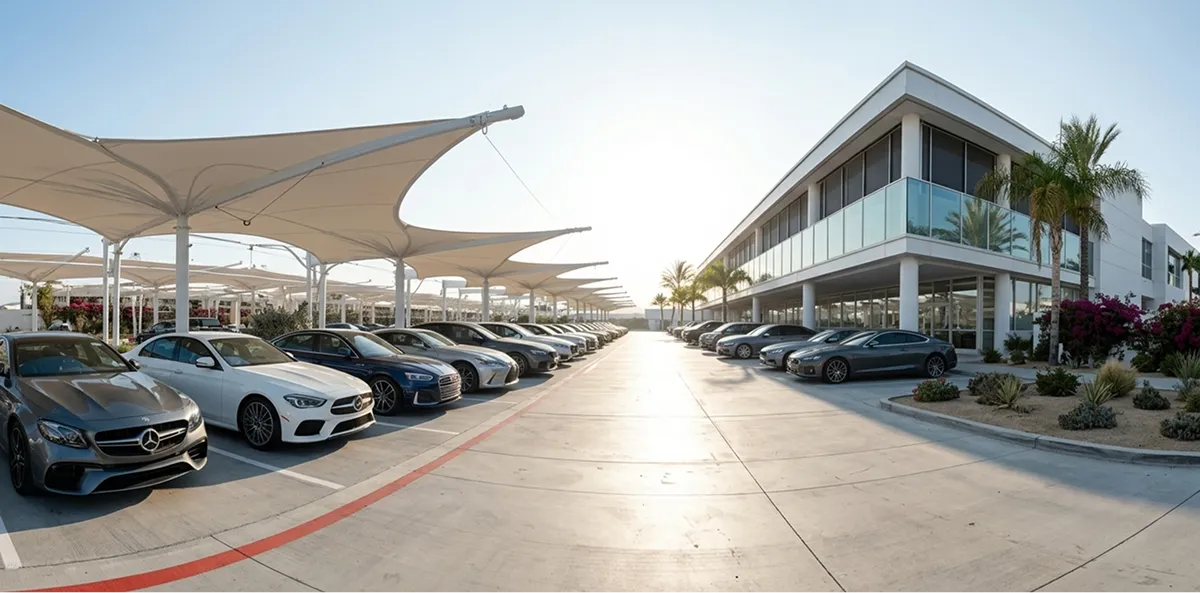 5 Benefits of Tensile Car Parking Shades for Commercial Spaces
